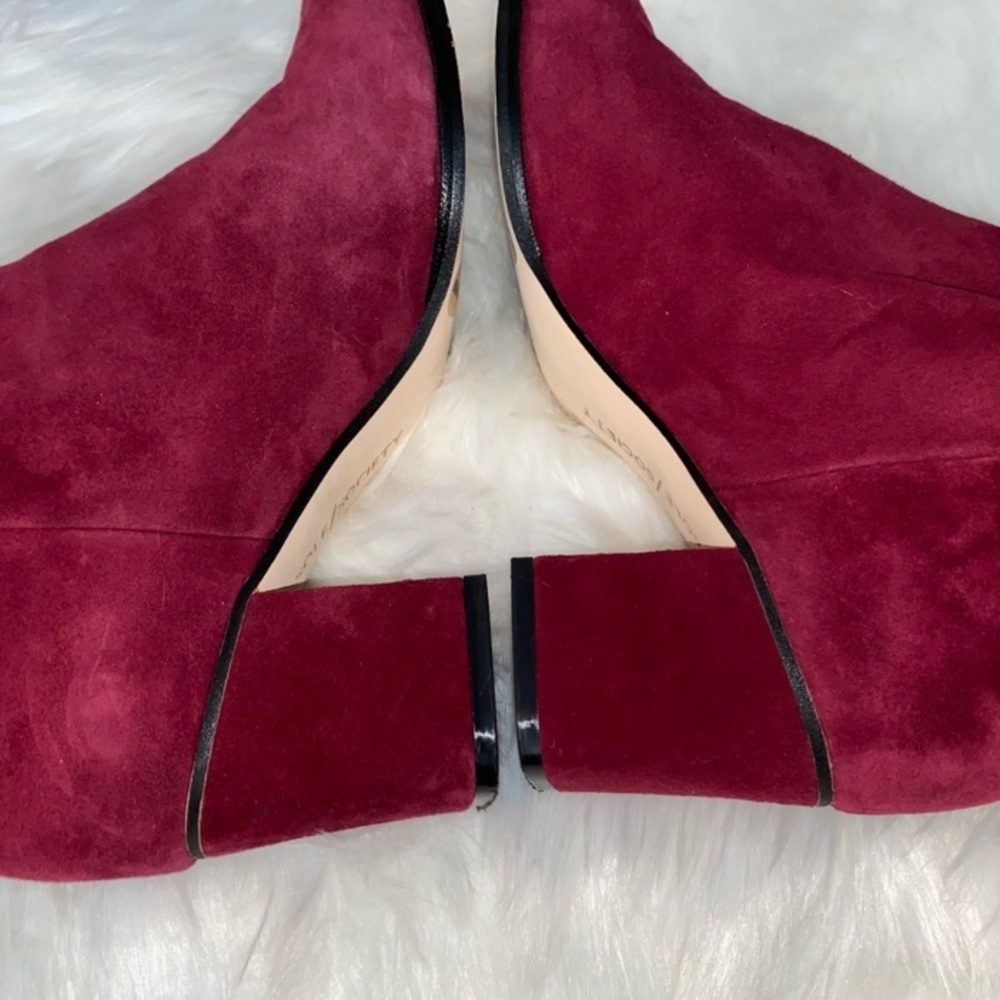 Sole Society Wine Suede Scrunch Booties Size 8.5 - Picture 4 of 9